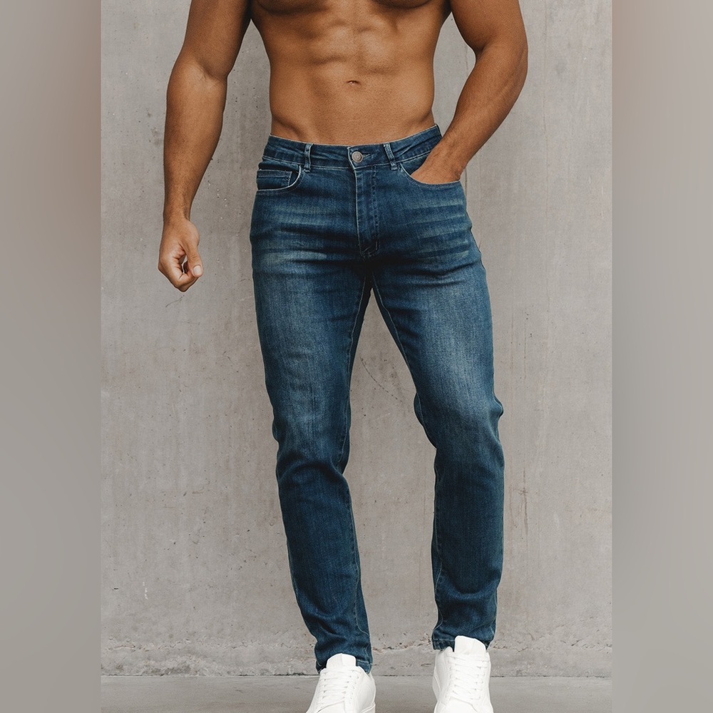 Slim Straight Men’s Jeans in Dark Blue 30x28